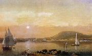 Fitz Hugh Lane Blick von Negro Island auf den Hafen und die Berge Von Camden oil on canvas